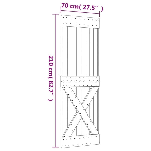 vidaXL dør NARVIK 70x210 cm massivt fyrretræ -  Døre