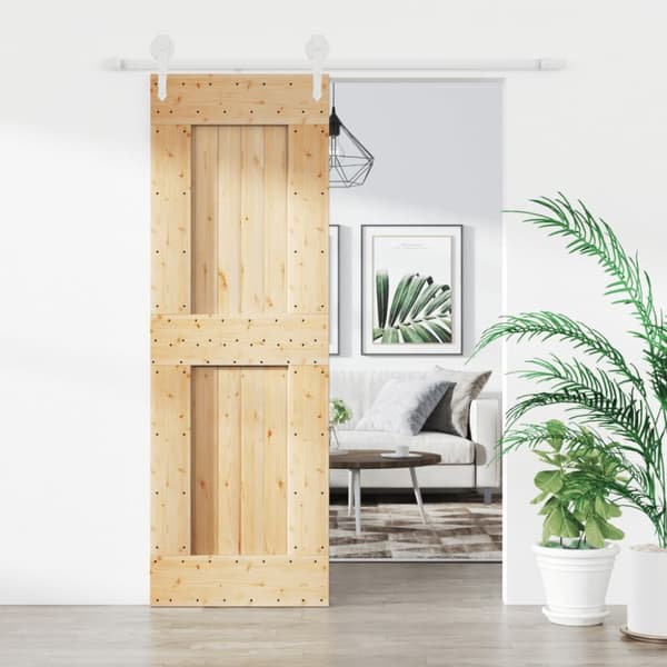 vidaXL skydedør med monteringssæt 70x210 cm massivt fyrretræ - Døre