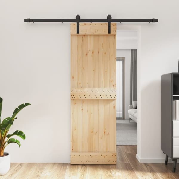 vidaXL skydedør med monteringssæt 70x210 cm massivt fyrretræ -  Døre