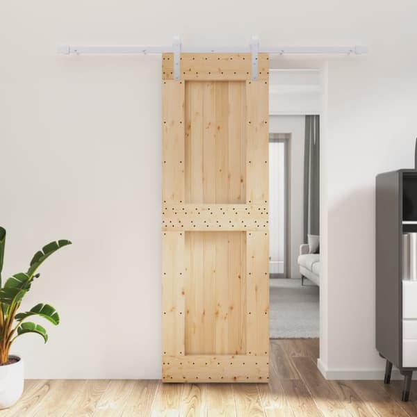 vidaXL skydedør med monteringssæt 70x210 cm massivt fyrretræ -  Døre
