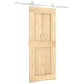 Miniatyrbillede 3 af 11: vidaXL skydedør med monteringssæt 85x210 cm massivt fyrretræ -  Døre