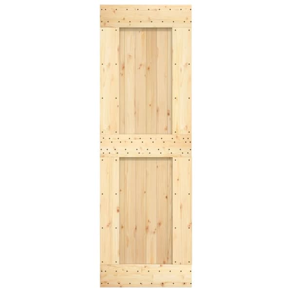 vidaXL skydedør med monteringssæt 70x210 cm massivt fyrretræ - Døre