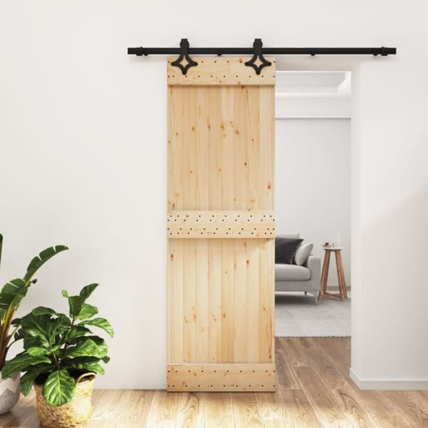 vidaXL skydedør med monteringssæt 70x210 cm massivt fyrretræ -  Døre
