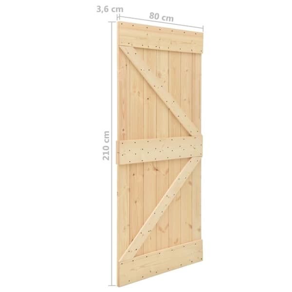 The Living Store dør 80x210 cm massivt fyrretræ - Døre