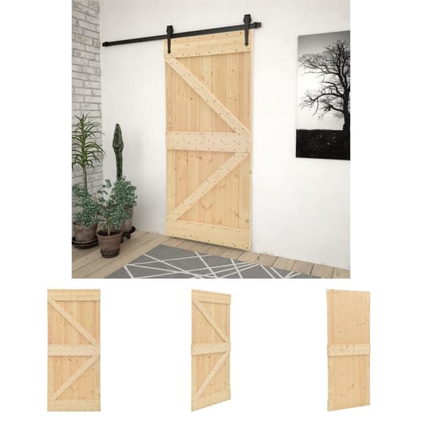 The Living Store dør 80x210 cm massivt fyrretræ - Døre