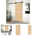 Miniatyrbillede 1 af 11: The Living Store skydedør med monteringssæt 100x210 cm massivt fyrretræ -  Døre