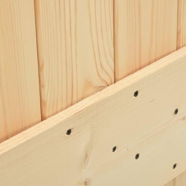 The Living Store skydedør med monteringssæt 100x210 cm massivt fyrretræ -  Døre