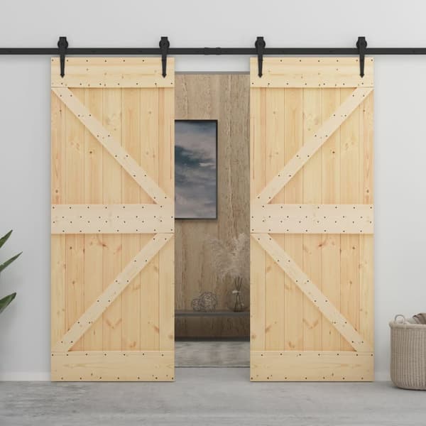 The Living Store dør 90x210 cm massivt fyrretræ - Døre