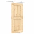Miniatyrbillede 3 af 11: The Living Store skydedør med monteringssæt 90x210 cm massivt fyrretræ -  Døre