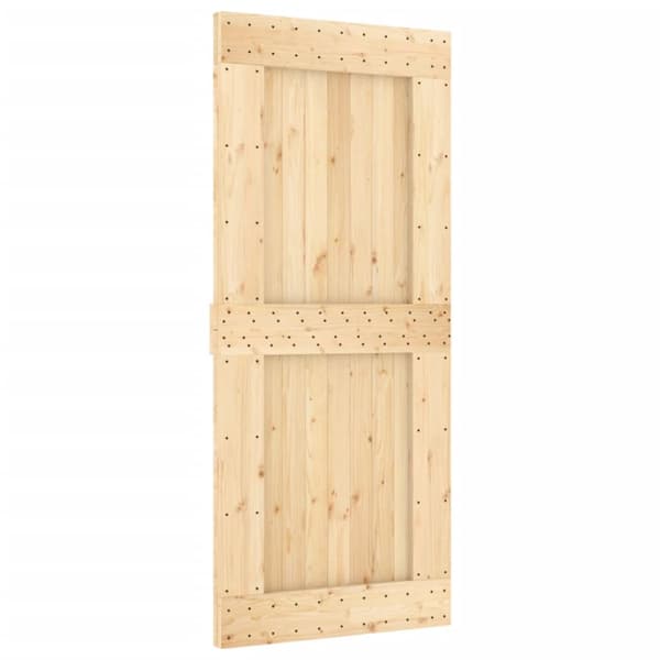 The Living Store skydedør med monteringssæt 90x210 cm massivt fyrretræ -  Døre