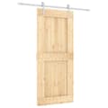 Miniatyrbild 3 av 11: The Living Store Skjutdörr med beslag 90x210 cm massiv furu -  Dörrar