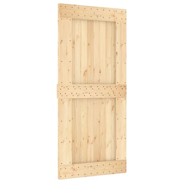 The Living Store Skjutdörr med beslag 95x210 cm massiv furu -  Dörrar