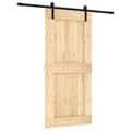 Miniatyrbillede 3 af 11: The Living Store skydedør med monteringssæt 95x210 cm massivt fyrretræ -  Døre