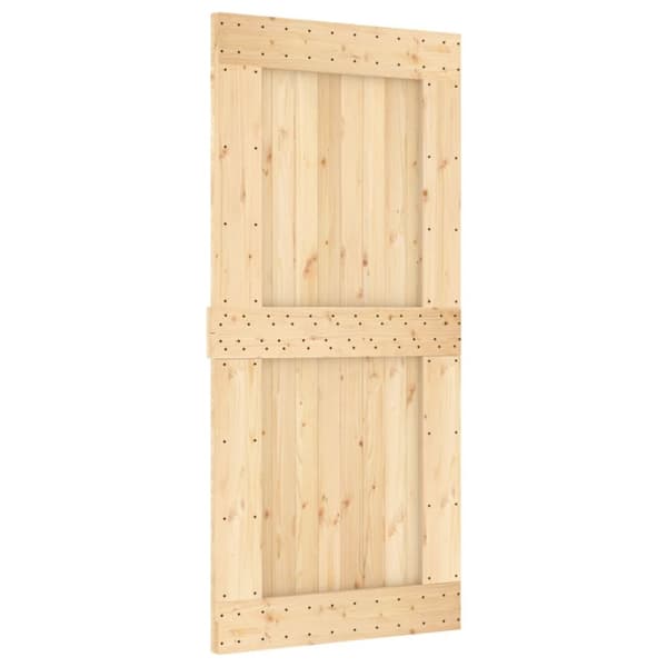 The Living Store skydedør med monteringssæt 95x210 cm massivt fyrretræ -  Døre