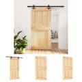 Miniatyrbillede 1 af 11: The Living Store skydedør med monteringssæt 100x210 cm massivt fyrretræ -  Døre