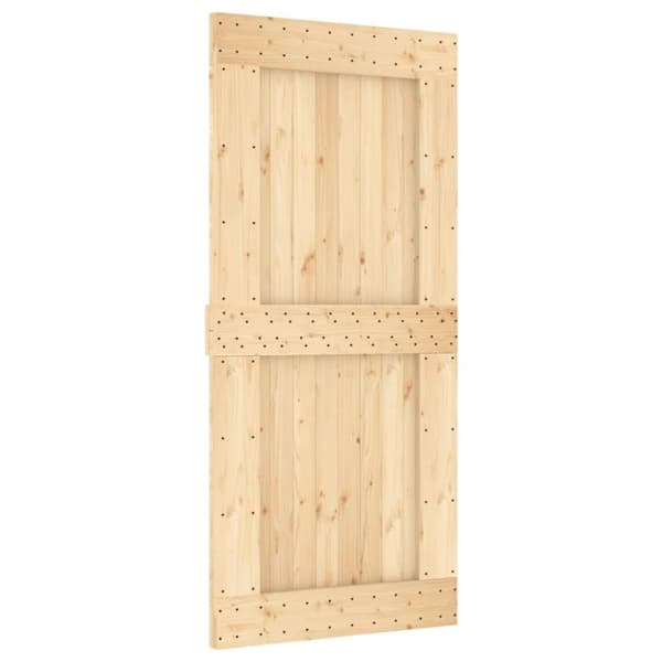 The Living Store Skjutdörr med beslag 95x210 cm massiv furu -  Dörrar