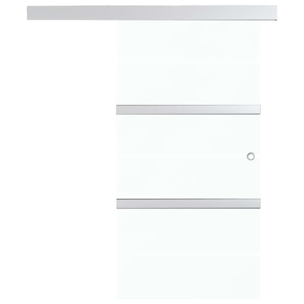 Døre - Living skydedør med bløde stop 90x205 cm hærdet glas og aluminium sølv