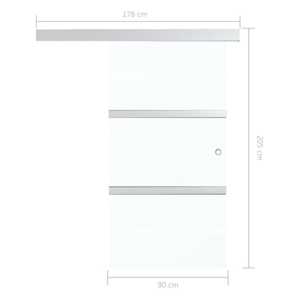 Døre - Living skydedør med bløde stop 90x205 cm hærdet glas og aluminium sølv