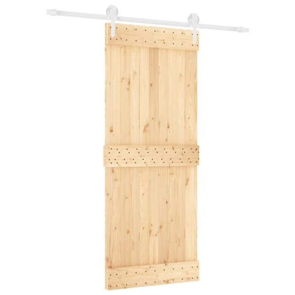 Døre - Living skydedør med monteringssæt 85x210 cm massivt fyrretræ