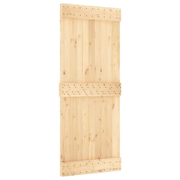 Døre - Living skydedør med monteringssæt 85x210 cm massivt fyrretræ