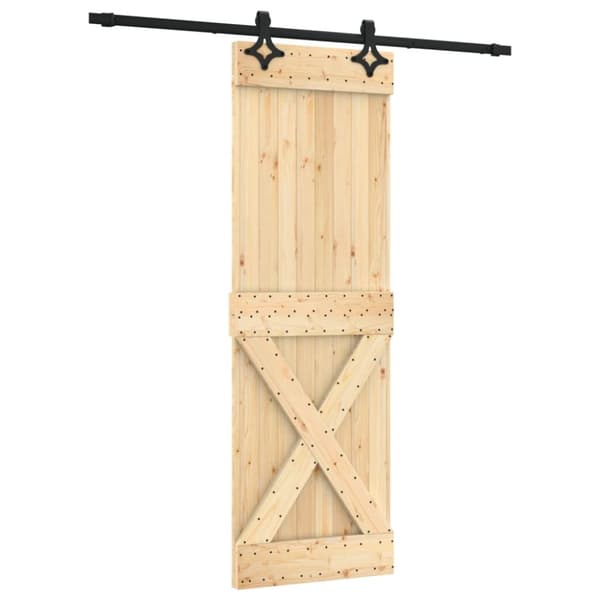 Døre - Living skydedør med monteringssæt 70x210 cm massivt fyrretræ