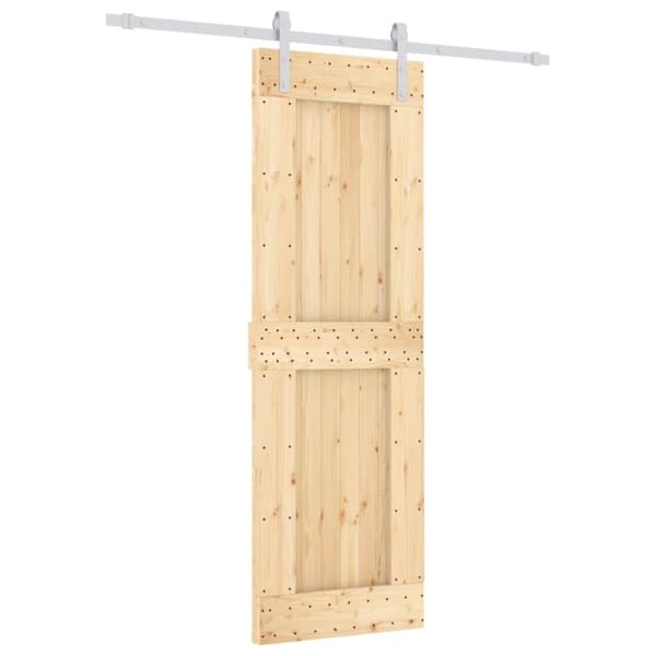 Døre - Living skydedør med monteringssæt 70x210 cm massivt fyrretræ