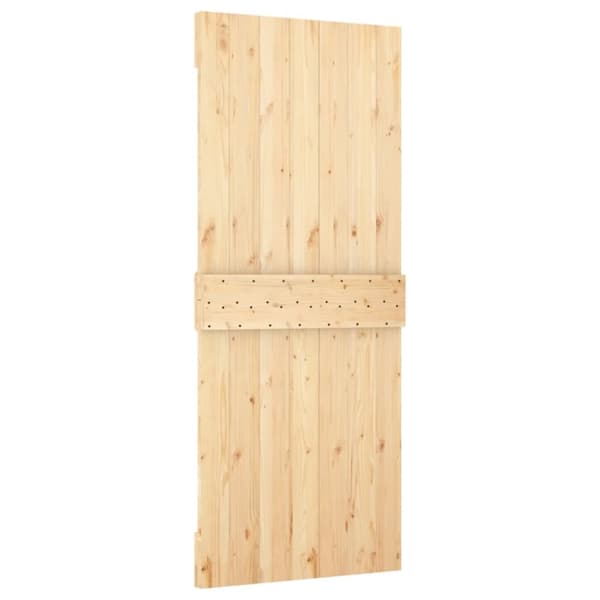 Døre - Living skydedør med monteringssæt 80x210 cm massivt fyrretræ