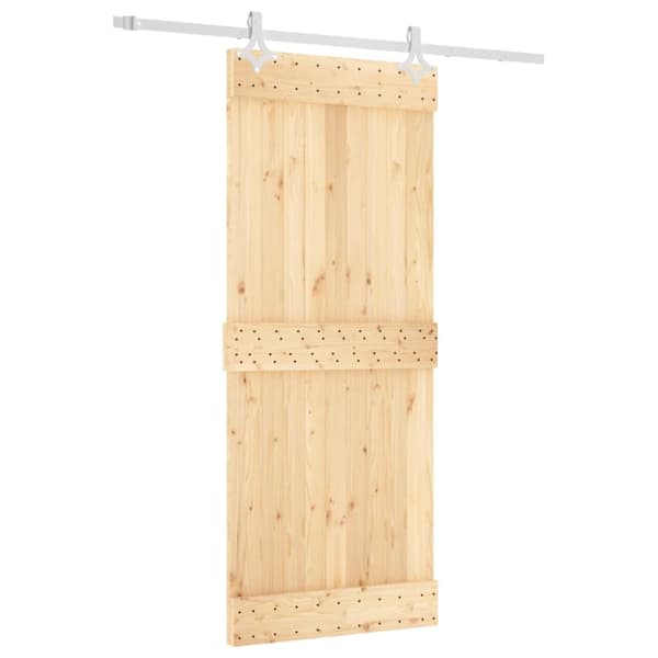 Døre - Living skydedør med monteringssæt 85x210 cm massivt fyrretræ