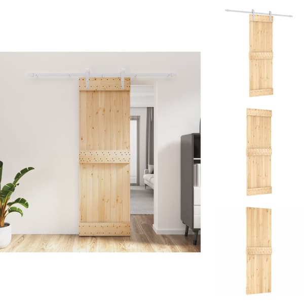 Dörrar - Living Skjutdörr med beslag 70x210 cm massiv furu