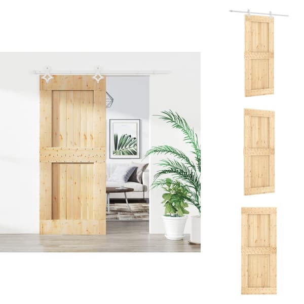 Døre - Living skydedør med monteringssæt 85x210 cm massivt fyrretræ