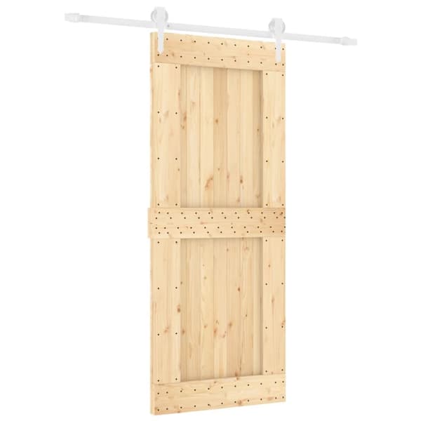Døre - Living skydedør med monteringssæt 85x210 cm massivt fyrretræ