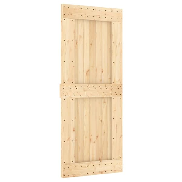 Døre - Living skydedør med monteringssæt 85x210 cm massivt fyrretræ