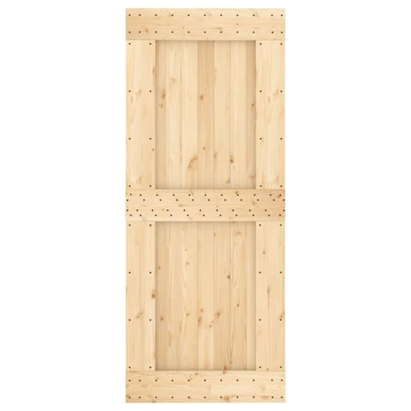 Døre - Living skydedør med monteringssæt 85x210 cm massivt fyrretræ