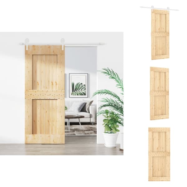 Døre - Living skydedør med monteringssæt 85x210 cm massivt fyrretræ