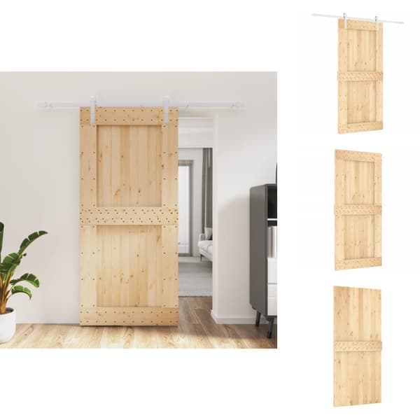 Døre - Living skydedør med monteringssæt 95x210 cm massivt fyrretræ