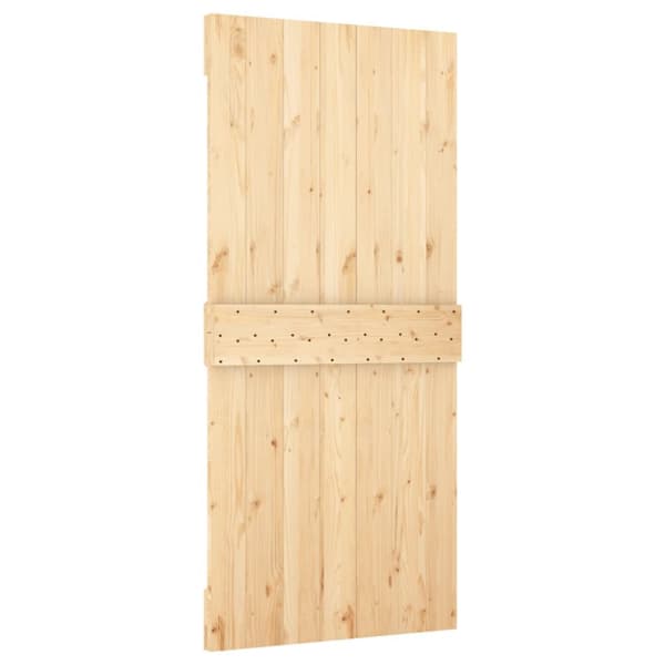 Døre - Living skydedør med monteringssæt 95x210 cm massivt fyrretræ