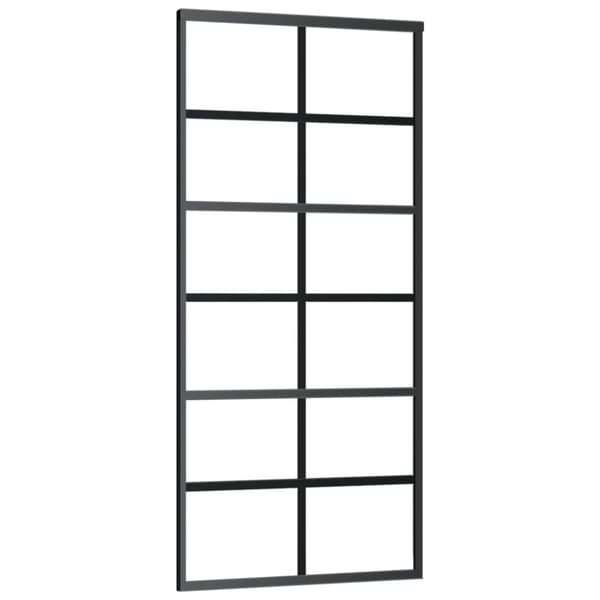 Skydedør m. Monteringssæt 90x205 cm sikkerhedsglas og aluminium - Glasdør - Glasdøre - Home & Living
