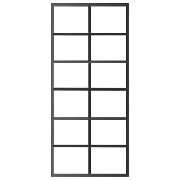 Skydedør m. Monteringssæt 90x205 cm sikkerhedsglas og aluminium - Glasdør - Glasdøre - Home & Living