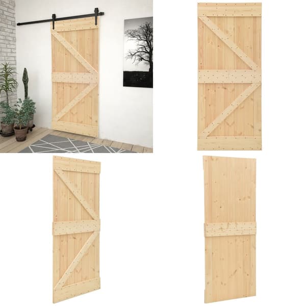 Dør 90x210 cm massivt fyrretræ - Dør - Døre - Home & Living
