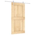 Miniatyrbillede 3 af 11: Skydedør med monteringssæt 100x210 cm massivt fyrretræ - Dør - Døre - Home & Living