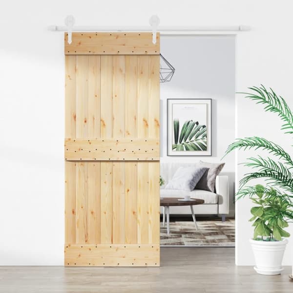 Skydedør med monteringssæt 85x210 cm massivt fyrretræ - Dør - Døre - Home & Living