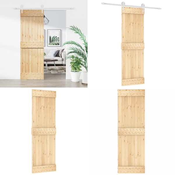 Skydedør med monteringssæt 70x210 cm massivt fyrretræ - Dør - Døre - Home & Living
