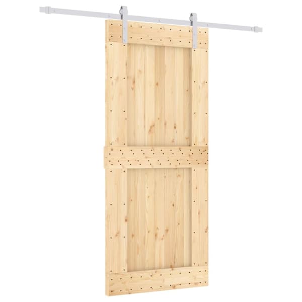Skydedør med monteringssæt 90x210 cm massivt fyrretræ - Dør - Døre - Home & Living