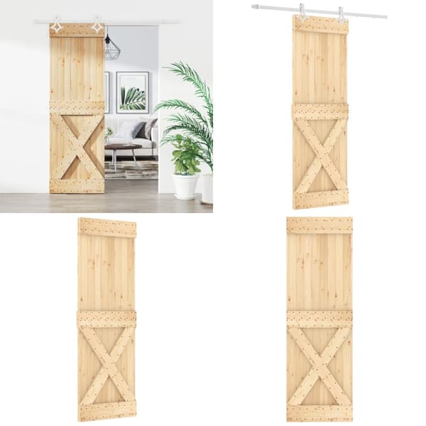 Skydedør med monteringssæt 70x210 cm massivt fyrretræ - Dør - Døre - Home & Living