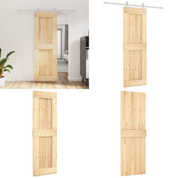 Skydedør med monteringssæt 70x210 cm massivt fyrretræ - Dør - Døre - Home & Living
