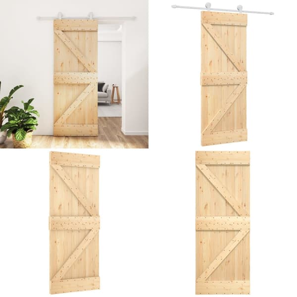 Liukuovi asennustarvikkeineen 80x210 cm täysi mänty - Ovi - Ovet - Home & Living