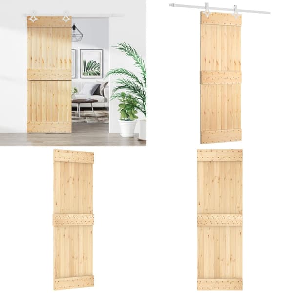 Skydedør med monteringssæt 70x210 cm massivt fyrretræ - Dør - Døre - Home & Living