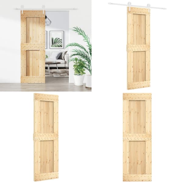 Skydedør med monteringssæt 70x210 cm massivt fyrretræ - Dør - Døre - Home & Living