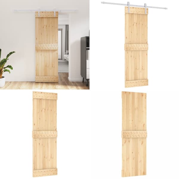 Skydedør med monteringssæt 70x210 cm massivt fyrretræ - Dør - Døre - Home & Living