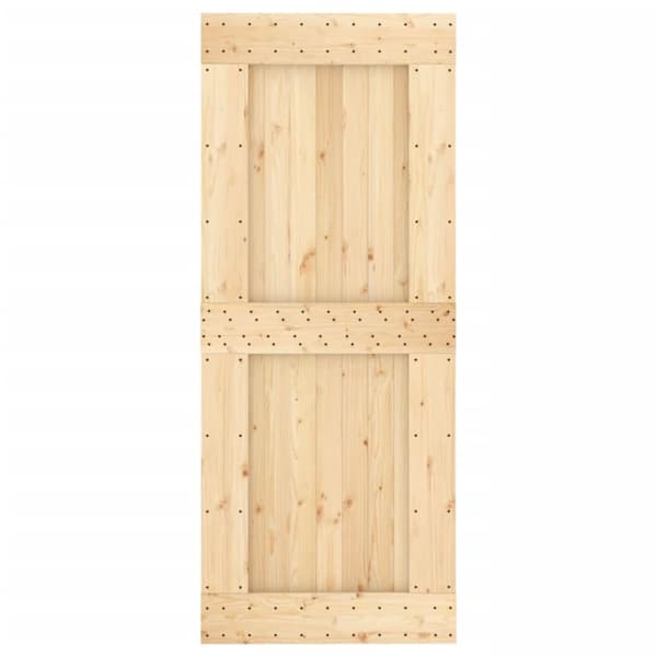skydedør med monteringssæt 85x210 cm massivt fyrretræ